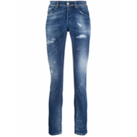 Dondup Calça jeans reta com destroyed - Azul