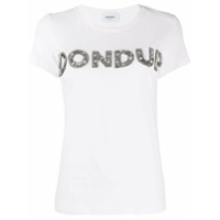 Dondup Camiseta com logo e aplicação de paetês - Branco