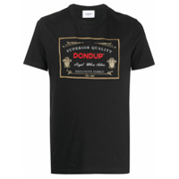 Dondup Camiseta decote careca com logo bordado - Preto
