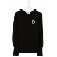 Dondup Kids Blusa com logo de strass - Preto