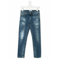 Dondup Kids Calça jeans reta com cintura média - Azul