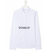 Dondup Kids Camisa com logo e acabamento engomado - Branco