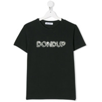 Dondup Kids Camiseta com aplicação de cristais no logo - Cinza