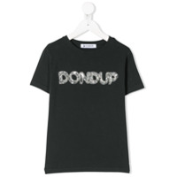 Dondup Kids Camiseta com aplicação no logo - Preto