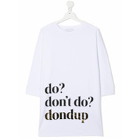 Dondup Kids Camiseta com estampa de slogan - Branco