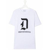 Dondup Kids Camiseta de algodão com estampa de logo - Branco