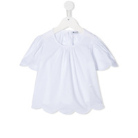 Dondup Kids Camiseta decote careca com acabamento ondulado - Branco