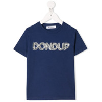 Dondup Kids Camiseta decote careca com logo - Azul