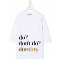 Dondup Kids Camiseta decote careca Do, Don't - Branco