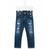 Dondup Kids distressed slim-fit jeans - Azul