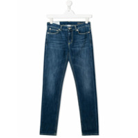 Dondup Kids stonewashed straight leg jeans - Azul