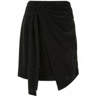 Dondup Saia drapeada com detalhe de brilho - Preto
