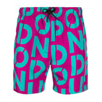 Dondup Short de natação com estampa de logo - Rosa