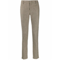 Dondup slim-fit houndstooth trousers - Marrom