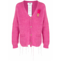 Doublet Cardigan oversized com detalhe de patch - Rosa