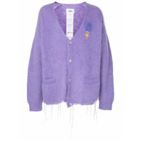 Doublet Cardigan oversized com detalhe de patch - Roxo