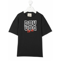 Douuod Kids Camiseta com estampa de slogan - Preto