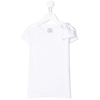 Douuod Kids Camiseta decote careca com detalhe de laço - Branco