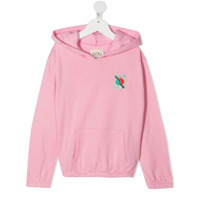Douuod Kids Moletom com capuz e patch de logo - Rosa