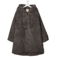 Douuod Kids TEEN faux-shearling hooded coat - Cinza