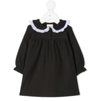 Douuod Kids Vestido mangas longas com acabamento de renda - Preto