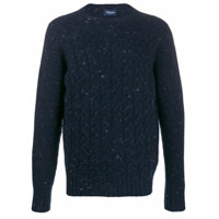 Drumohr Suéter decote careca de tricô - Azul