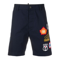 Dsquared2 Bermuda chino com patches de logo - Azul