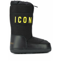 Dsquared2 Bota de neve com detalhe de estampa - Preto