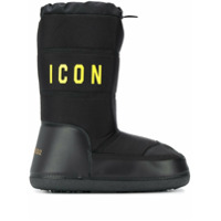 Dsquared2 Bota de neve com detalhe de estampa - Preto