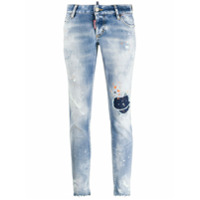Dsquared2 Calça jeans cropped com efeito destroyed - Azul