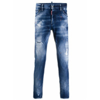 Dsquared2 Calça jeans skinny com estampa de pinceladas - Azul