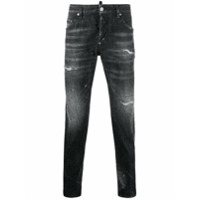Dsquared2 Calça jeans skinny destroyed com aplicação de cristais - Preto