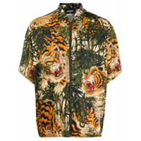 Dsquared2 Camisa com zíper e estampa de selva - Verde