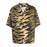 Dsquared2 Camisa de seda com estampa de tigre - Verde