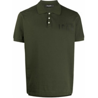 Dsquared2 Camisa polo de algodão com slogan Icon - Verde