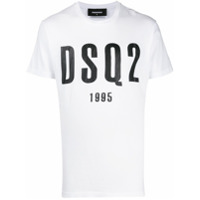 Dsquared2 Camiseta branca de algodão com estampa de logo - Branco