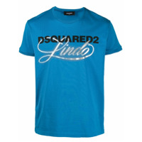 Dsquared2 Camiseta com estampa de logo metálico - Azul