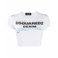 Dsquared2 Camiseta cropped com estampa de logo - Branco