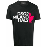 Dsquared2 Camiseta Milano Italy decote careca - Preto