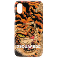 Dsquared2 Capa de iPhone X com estampa de tigre - Laranja