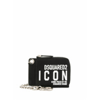 Dsquared2 Carteira com logo e detalhe de corrente - Preto