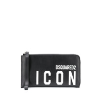 Dsquared2 Clutch com estampa de logo - Preto