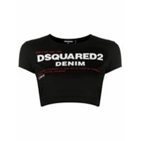 Dsquared2 cropped logo print T-shirt - Preto