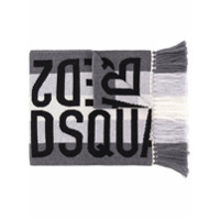 Dsquared2 Echarpe com logo e franjas - Preto