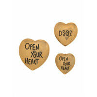 Dsquared2 heart-shaped pins - 3 set - Dourado