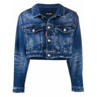 Dsquared2 Jaqueta jeans cropped Icon - Azul