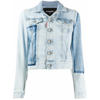 Dsquared2 Jaqueta jeans cropped patch - Azul