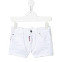 Dsquared2 Kids Bermuda jeans com patch de logo - Branco