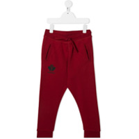 Dsquared2 Kids Calça esportiva de algodão com estampa de logo - Vermelho