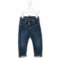Dsquared2 Kids Calça jeans com barra dobrada - Azul